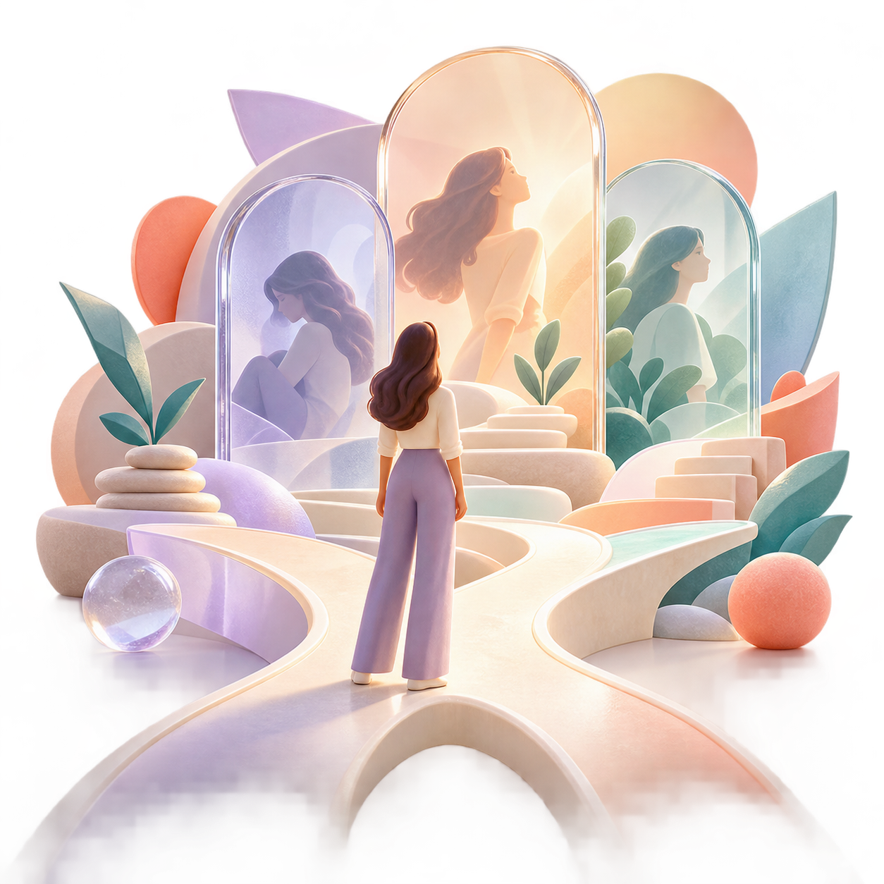 Ilustrasi refleksi dan pertumbuhan